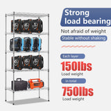 FDW 5 Tier 22L x 12W x 48H Pantry Shelves Adjustable Metal Shelves NSF Storage Rack Shelving Units for Kitchen Garage Small Places Commercial,Chrome FDW