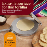 Estrella (7.5 inch) Cast Iron Tortilla Press and Tostonera, Perfect for Mexican Food, Tortillas, Burritos, Quesadillas, Empanadas, and Sopes, Prensa Para Tortillas, Silver Finish universal