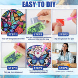 Mrnsiet 8 Pcs Butterfly Diamond Painting Coasters Kits with Holder, DIY Butterfly Diamond Art Coaster Non Slip Coaster for Tabletop Protection 4x4 Inch Mrnsiet