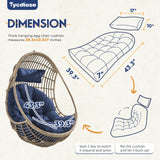Tycdiose Outdoor Hanging Egg Chair Cushion Replacement, Thicken Egg Chair Cushion Waterproof Basket Eggs Chairs Cushion with Headrest Pillow, U-Shaped Cushions for Hanging Eggs Chairs Swing (Blue) Tycdiose