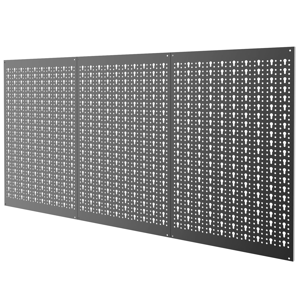 TORACK 3 PCS Metal Pegboard Panels for Garage Wall Utility Tools Storage Pegboard for Workbench, Modular Peg Board Tool Organizer Board Kit(Pack of 3, Black) TORACK