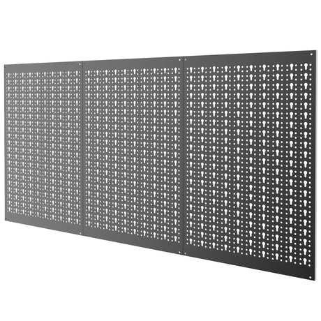TORACK 3 PCS Metal Pegboard Panels for Garage Wall Utility Tools Storage Pegboard for Workbench, Modular Peg Board Tool Organizer Board Kit(Pack of 3, Black) TORACK