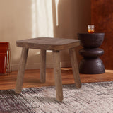 Jurath Natural Solid Wood Step Stool Wood Stool for Kids 11.7'' Sturdy Sitting Stool Wooden Step Stool for Adults Square Stool Wood Plant Stand Small Foot Stool with Four Detachable and Assembled Legs Jurath