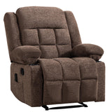 HAOMARKETS Classic Manual Recliner with Massage and Heat for Adults, Breathable Fabric Recliners with Two Cup Holders, Overstuffed Heavy Duty Reclining for Living Room, Brown HAOMARKETS