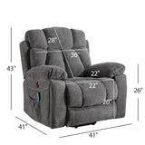 Phoenix Home Large Power Lift Recliner Chair with Massage and Heat for Elderly, Overstuffed Wide Recliners with 2 Cup Holders, Side Pocket and USB Port, Dark Gray Phoenix Home