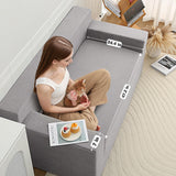 MeMoreCool Sleeper Sofa Bed, Small Couch Futon Bed with Pillows, Convertible Loveseat Boneless Sofa, Folding Floor Foam Couch for Bedroom, Foldable Comfy Lounge Compressed in A Box No Assembly MeMoreCool