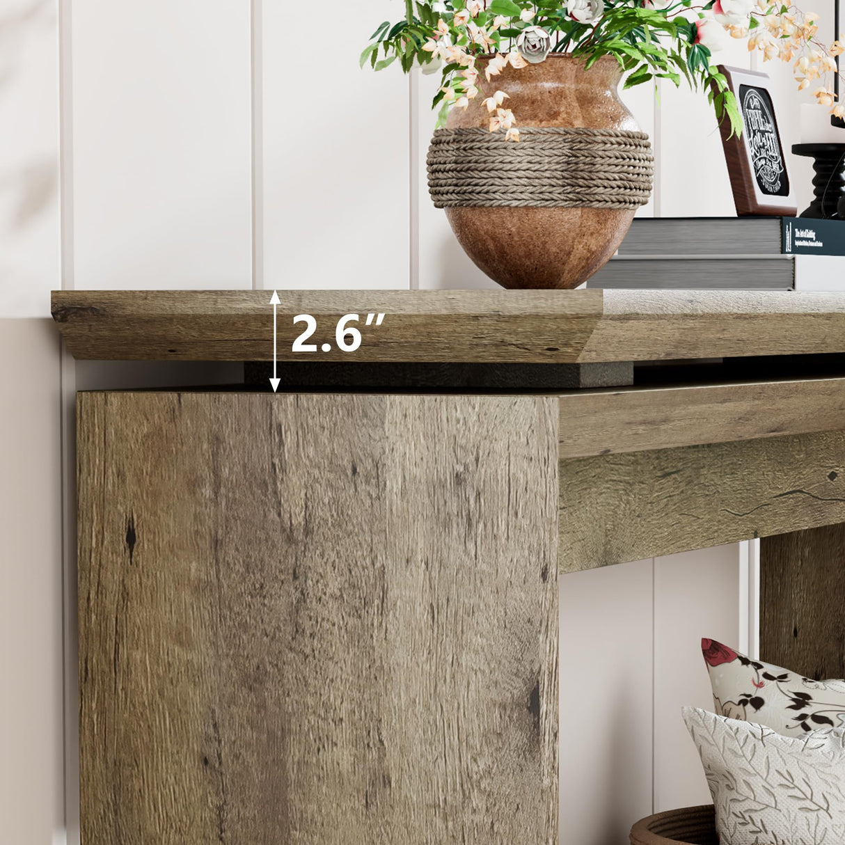 IQCNGVX Long Console Table 58 Inch, Farmhouse Hallway Entryway Table, Narrow Wood Sofa Table Behind Couch, Entrance Entry Way Furniture for Living Room, Foyer, Large, Easy Assembly IQCNGVX