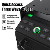 PATRON Gun Safe for Handgun, Biometric Gun Safe Box for Pistols，Hidden Wall or Desk Mounted Fingerprint safes for nightstand,Bedside,Truck，Electronic Quick Access Shotgun Safe Box PATRON
