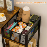 keomaisyto Coffee Bar Station, Coffee Station Cabinet with Dividers for Organizing Coffee Accessories, Farmhouse Coffee Stand, 3 Tier Coffee Table for Living Room/Entryway/Kitchen keomaisyto