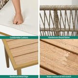 YITAHOME 6 Pieces Patio Furniture Set with Coffee Table & Washable Cushions, Wicker Rattan Conversation Sectional Set for Garden Yard Pool Beige YITAHOME