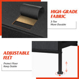 WLIVE Wide Dresser with 6 Drawers, TV Stand for 50" TV, Entertainment Center with Metal Frame, Wooden Top, Fabric Storage Dresser for Bedroom, Hallway, Entryway, Black and Rustic Brown WLIVE