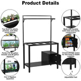 GDLF 40-50 Gallon Fish Tank Stand with Plant Shelf Metal Aquarium Stand with Cubby Storage 36.6" x 18.5" Tabletop fits Aquarium,Turtle Tank,or Reptile Terrariums GDLF