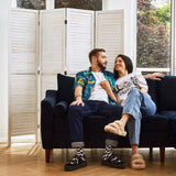 Room Dividers and Folding Privacy Screens, Wood Louvered Separators Divider Wall for Home Office Bedroom - 4 Panels, 67 * 60inch (White-Washed) Svimi