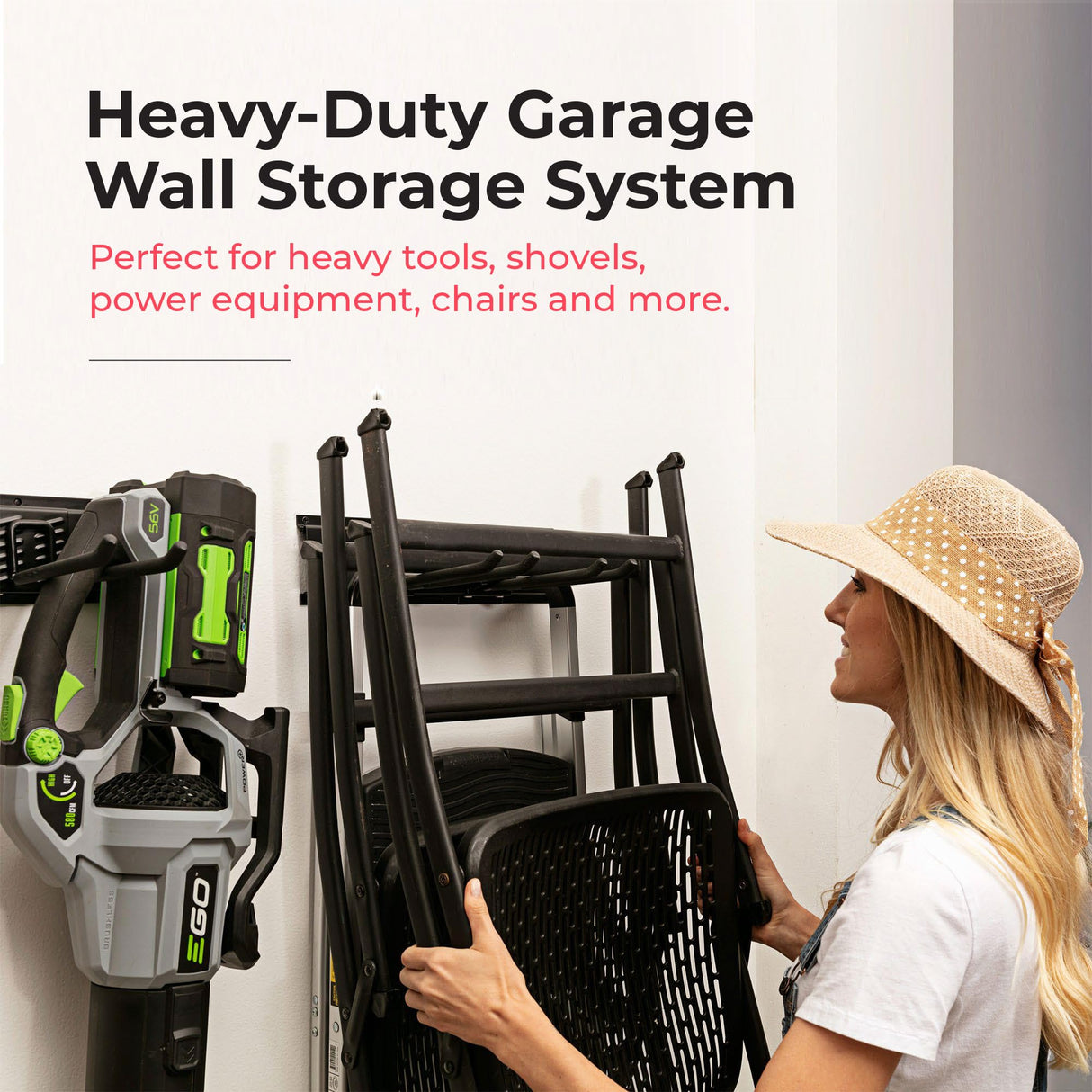 TIDYME Garage Tool Organizer Wall Mount - 80 inches - Sturdy Storage Rack with Adjustable Hooks, Anti-Rust - Easy Installation, 500lbs Capacity - Garden Tool Organizer (05 Racks & 10 Hooks) TIDYME