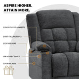 EONIX Dual Motor Lay Flat Power Lift Recliner Chair for Elderly, Electric Recliner Lift Chair for Adults with Heat and Massage, Cup Holders, 400lbs Heavy Duty, SLRY014062, Dark Grey EONIX