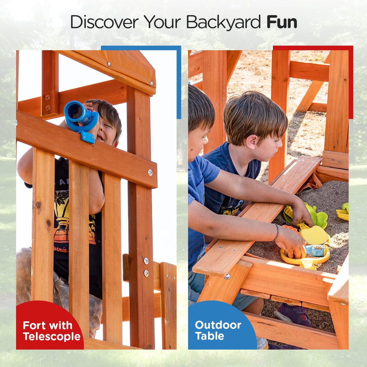 Dolphin Playground Wooden Swing Sets for Backyard with Monkey Bar, Outdoor Playset for Kids with 2 in 1 Outdoor Table, Wave Slide, Climbing Wall, and 2 Belt Swings, Heavy Duty Playground Accessories DOLPHIN PLAYGROUND T