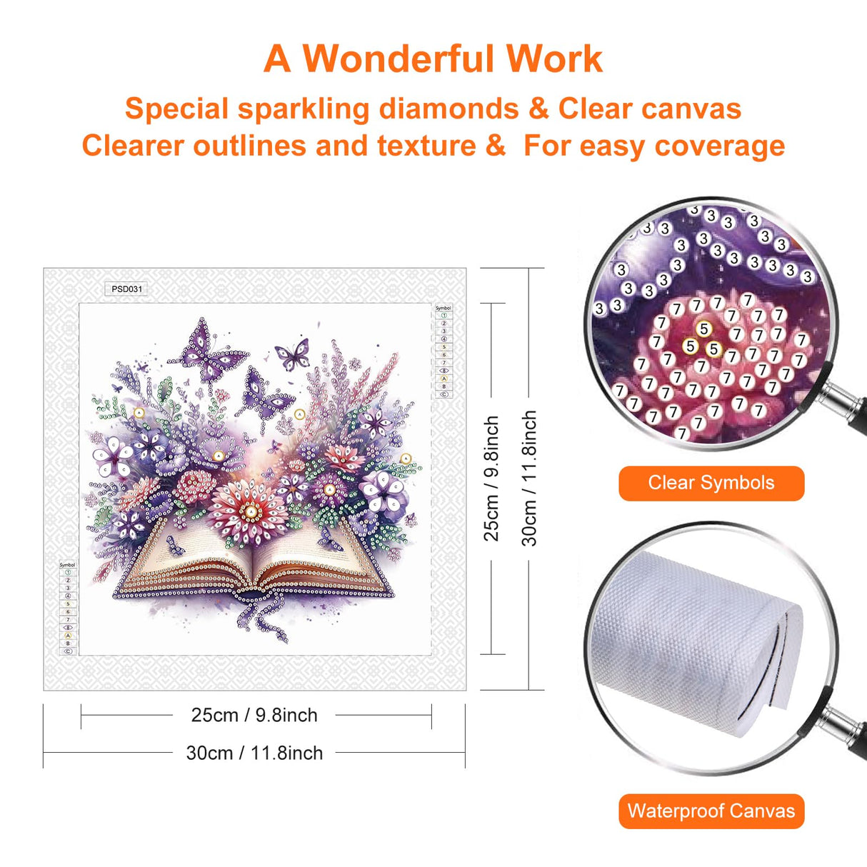 Acudotr Diamond Painting Kits for Adults Book, 5D Special Shape Diamond Art Kits for Beginners, Crystal Rhinestones Diamond Painting for Home Wall Decoration, Flower, 12×12 Inch Acudotr
