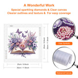 Acudotr Diamond Painting Kits for Adults Book, 5D Special Shape Diamond Art Kits for Beginners, Crystal Rhinestones Diamond Painting for Home Wall Decoration, Flower, 12×12 Inch Acudotr