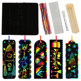 PEASUG Scratch Art, 40 Sets 5 Styles Scratch Art for Kids, Rainbow Scratch Paper Art Sets, Magic Black Scratch Off Paper Eid Bookmarks Gifts for Kids, DIY Art Craft Party Favors Easter Crafts PEASUG
