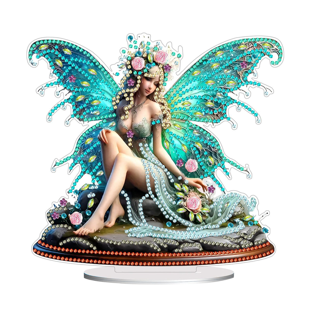 DoxQcs DIY 5D Easter Bunny Egg Diamond Art Painting Ornaments Kits, Crystal Rhinestones Diamond Art Desktop Ornament for Desktop Ornaments (Single Side Dot Diamond)-#27-Butterfly Fairy DoxQcs