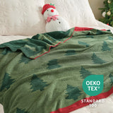 Amélie Home Christmas Throw Blanket for Couch, Reversible Pattern Christmas Tree Themed, Chenille Knit Xams Soft Cozy for Bed Home Decor Gift for Family, 50" x 60", Christmas Tree Amélie Home
