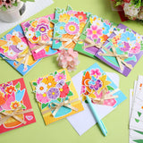 Fullhawl 30 Sets Mothers Day Card DIY Mom Cards Making Kit Happy Mother's Day Flower DIY Greeting Card with Envelopes Ribbon Floral Handmade Craft to Mom for Home School Classroom Activities Supplies Fullhawl