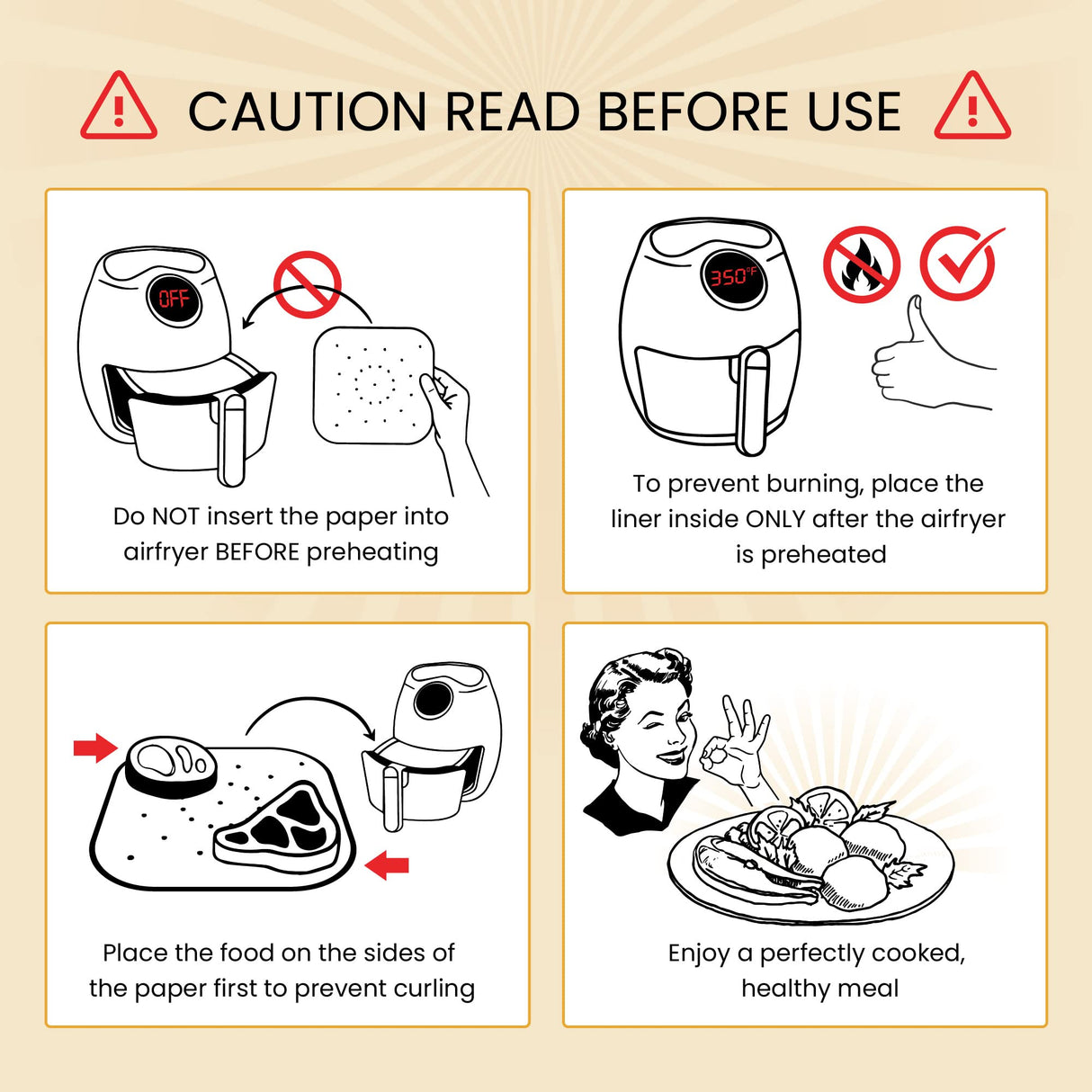 Bamboo Steamer Liner, 8.5" Air Fryer Parchment Paper Liners Sheets – 220pcs Unbleached Bamboo Steamer Basket Liners – Easy Cleanup, Will Not Burn or Curl, Non-Toxic & Volume Pack by Baker’s Signature Baker's Signature