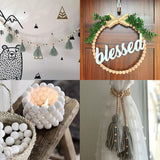 UOONY 800pcs Wooden Beads for Crafts 7 Sizes Unfinished Natural Wood Beads Wooden Beads Bulk 6mm, 8mm, 10mm, 12mm, 14mm, 16mm, 20mm Beads for Garland Macrame Jewelry Making DIY Farmhouse Decor UOONY