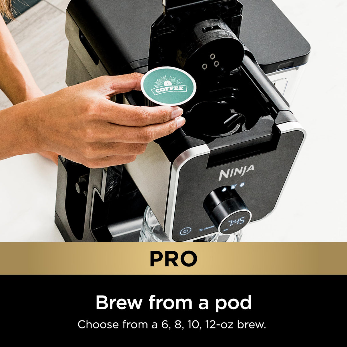 Ninja Drip Coffee Maker With K Cup Combo, DualBrew Pro Specialty Coffee System, Coffee Machine Compatible with K-Cup Pods, 12 Cup Single Serve Coffee Makers with Paper Filter, CFP301 Ninja
