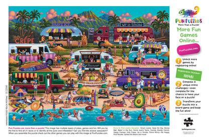 Buffalo Games - Pun Fuzzles - Hawaiian Food Truck Festival - 1000 Piece Jigsaw Puzzle