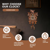 STRONGBERRY Handcrafted Cuckoo Wall Clock with Silent Movement, Pendulum & Chime Function - Classic Vintage Wooden Cuckoo Clock - 18.11 x 9.84 x 3.94 inches STRONGBERRY