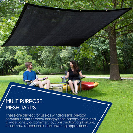 Tarps Now Heavy Duty Mesh Tarps, (20' X 40') with Grommets - 75% Sunblock Shade Cloth Tarp for Patio Screen, Wind Block, Privacy Screen, Canopies, Dump Trucks, Pool Cover - Black TarpsNow