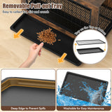 Giantex Dog Crate Furniture - 32.5" L Dog Kennel Side Table with Double Doors & Removable Pull-Out Tray, Left or Right Side Door, Modern Dog Cage Pet House End Table for Medium Dogs, Rustic Brown Giantex