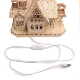 KWASVLYA Vintage Villa 3D Wooden Puzzle,Building Kits for Adults and Teens,Educational Brain Teaser Assembly Model with LED Lights,Skill Building and Creative Fun KWASVLYA