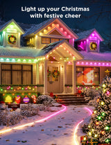 Govee Permanent Outdoor Lights, Smart RGBIC Outdoor Lights with 75 Scene Modes, 100ft with 72 LED Christmas Lights, IP67 Waterproof for Christmas Decorations, Work with Alexa, Google Assistant, White Govee