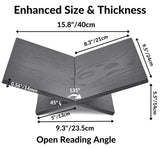 Honygebia Solid Wood Book Stands - Cross Frame Black Oak Wooden Book Holder, Open Bookstand for Display and Reading, Suitable for Art, Bible, Cookbook, Easel, Magazine, Textbooks Honygebia