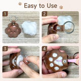 CDBUY Personalized Pet Memorial Gifts for Dogs - Custom Name Paw-Shaped Leather Keychain to Hold Fur or Hair, Refillable Keepsake Charm for Bag, Purse or Keys (Style-B) CDBUY