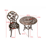 Oakland Living 3-Piece Rose Bistro Set with 23.5-Inch Cast aluminum Top Table Oakland Living
