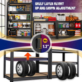 72" H Garage Shelving Heavy Duty, 2200LBS Garage Storage Shelves, Adjustable Metal Shelving Unit, Easy Assembly Utility Storage Rack Shelf for Basement, Warehouse, Pantry (72"H*35.4"W*15.7"D) TXTDPL