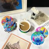 FILASLFT 8 Pcs Diamond Painting Coasters with Holder, Beginners DIY Diamond Art Coasters Crafts for Adults,Small Diamond Painting Kits Circular Coaster Suitable for Gifts and Office Home FILASLFT