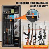 ErgoNova 57" Large Gun Safe,Biometric 5-Gun Safe Cabinet,Quick Access Long Gun Pistols,Rifles and Shotguns Gun Cabinet,with 3 Pistol Bags and LED Light Adjustable Gun Rack,Assembled(Black) ErgoNova