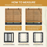 Bamboo Roman Shades Blinds for Windows - Natural Light Filtering Privacy Shades, Handwoven Indoor Window Coverings Easy to Install 24W x 72L Vteyeya