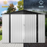 DWVO 8'x6' Large Metal Outdoor Storage Shed, Heavy Duty Tool Storage Sheds for Backyard Patio Lawn - Ideal for Bicycles, Garden Tools, and Lawn Equipment, Easy-to-Assemble, White DWVO