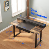 FLEXISPOT 63x32 in 4-Leg Standing Desk with Storage Electric Adjustable Height with 3 Drawers & Shelving Home Office Workstation (Black + Special Walnut Top) FLEXISPOT