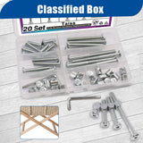 Taiss 20 Set Crib Screws M6x20mm/40mm/60mm/80mm Baby Bed Crib Screws Hardware Replacement Kit,Bunk Bed Bolts Hex Socket Cap Screws Bolt with Barrel Nuts/Wrenches for Beds Furniture Headboards Taiss