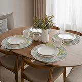 Artoid Mode Light Green Dahlia Plastic Round Placemats Set of 4, 14 Inch Seasonal Wipeable Woven Vinyl Table Mats for Farmhouse Party Kitchen Dining Decor Artoid Mode