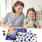 LELEMON 100 Pieces Jigsaw Puzzles for Kids Ages 4-8 Solar System Planets Educational Puzzles Boys Girls Children Learning Educational Puzzles Portable Box Pack Toy LELEMON