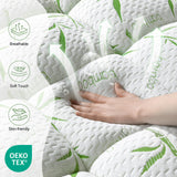 Jov5tic Mattress Topper Queen Size - 1200GSM 3D+7D Down Alternative Fill, Viscose Made from Bamboo Cover, Extra Plush for Back Pain, 8"-18" Deep Pocket(Queen,60"x80") jov5tic