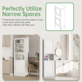 Ckzbx Tall Narrow Storage Cabinet 66.93" H Tall Bathroom Cabinets Metal Pantry Cabinet, 4 Adjustable Shelves for Kitchen, Home Office, Living Room, Dinning Room (16 inches Wide White) Ckzbx