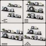 DOLLFIO Floating Shelves Set of 6, Black Wall Shelves with Lip, Display Shelves for Wall Decor, Modern Picture Ledge for Living Room, Bedroom, Nursery, Bathroom, Pictures, Books, Plants- Black DOLLFIO
